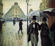 Gustave Caillebotte The raining at Paris street oil painting artist